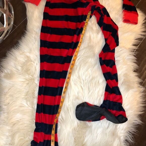 Dr. Seuss red/navy blue striped union onsie sz  small - Picture 6 of 6
